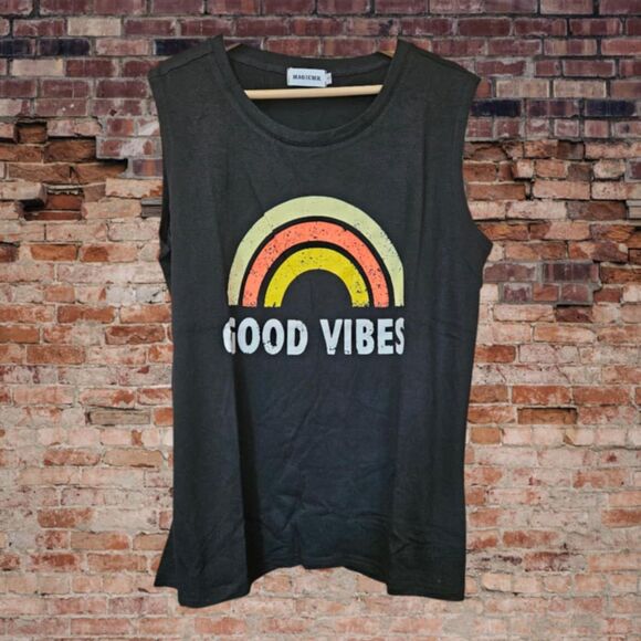 Magic Mk Black Tank Good‎ Vibes Size S (4587) - Picture 1 of 2